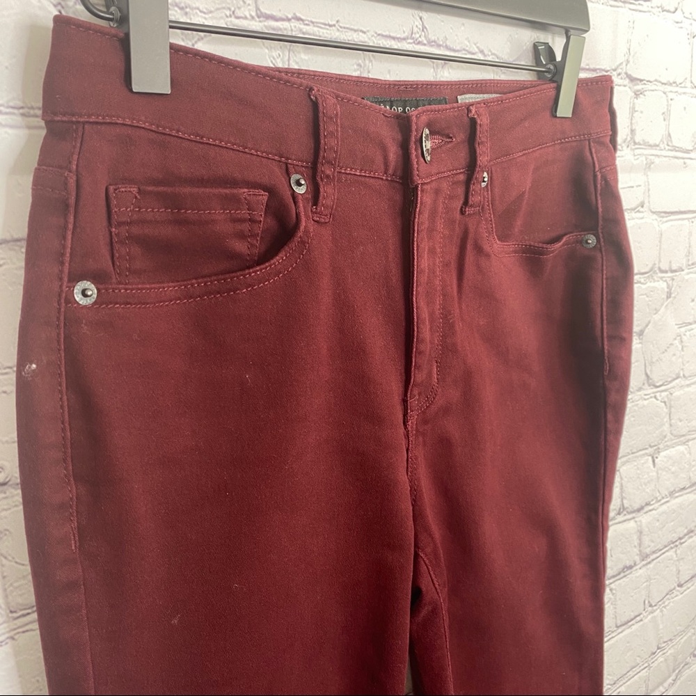 Aeropostale High Waisted Skinny Burgundy Jeggings - Picture 5 of 16